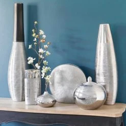 Maisons Du Monde Vases Vase En Céramique Argenté H 59 Cm -Vases Soldes vase en ceramique argente h 59 cm 1000 3 18 127282 2