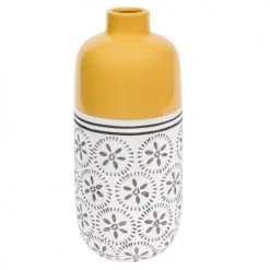 Vases Soldes 24 Maisons Du Monde Vases Vase En Céramique Jaune à Motifs H30