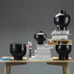 Ames Vases Vase En Céramique Noire 31x34x31cm -Vases Soldes vase en ceramique noire 31x34x31cm 2