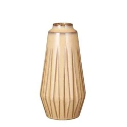 Mica Decorations Vases Vase En Céramique Crème Rayé H30 -Vases Soldes vase en ceramique orange raye h30