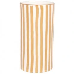 Maisons Du Monde Vases Vase En Faïence Blanc Et Marron H24