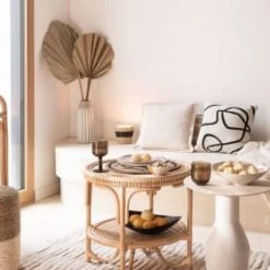 Maisons Du Monde Vases Vase En Grès Beige Et Lignes Verticales Blanches H33 -Vases Soldes vase en gres beige et lignes verticales blanches h33 1000 15 25 213348 5