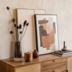 Maisons Du Monde Vases Vase En Grès Marron Et Crème H29 -Vases Soldes vase en gres marron et creme h29 1000 16 34 226354 2