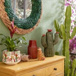 Maisons Du Monde Vases Vase En Grès Strié Rouge H20 -Vases Soldes vase en gres strie rouge h20 1000 15 22 226506 4