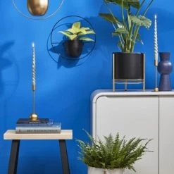 Mica Decorations Vases Vase En Métal Bleu H10.5 -Vases Soldes vase en metal bleu h10 5 1