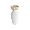 Now’s Home Vases Vase En Résine Et Rotin Blanc H37cm -Vases Soldes vase en resine et rotin blanc h37cm