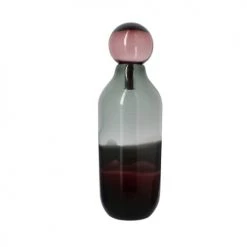 Now’s Home Vases Vase En Verre Avec Bouchon Bordeaux Et Gris