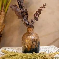 Pirouette Paris Vases Vase En Verre Bleu Et Pailleté Cuivré -Vases Soldes vase en verre bleu et paillete cuivre 1