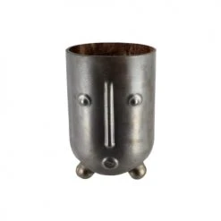 Now’s Home Vases Vase En Verre Noir En Forme De Visage H24cm