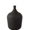 LANADECO Vases Vase En Verre Noir Mat H56cm -Vases Soldes vase en verre noir mat h56cm