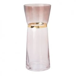 Maisons Du Monde Vases Vase En Verre Rose Et Doré H27