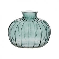 Maisons Du Monde Vases Vase En Verre Strié Vert H9