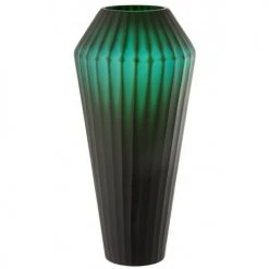LANADECO Vases Vase En Verre Vert H43cm