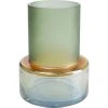Kare Design Vases Vase En Verre Vert Mat Et Doré Brillant H18 -Vases Soldes vase en verre vert mat et dore brillant h18