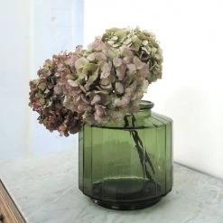 Maison Tilleul Vases Vase Façon Bonbonnière Facetté Vert -Vases Soldes vase facon bonbonniere facette vert 2