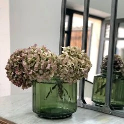 Maison Tilleul Vases Vase Façon Bonbonnière Facetté Vert -Vases Soldes vase facon bonbonniere facette vert 4