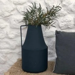 Passage Vernet Vases Vase Façon Pot à Lait En Métal Bleu -Vases Soldes vase facon pot a lait en metal bleu 4