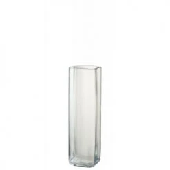 LANADECO Vases Vase Forme Bouteille En Verre Transparent H35cm