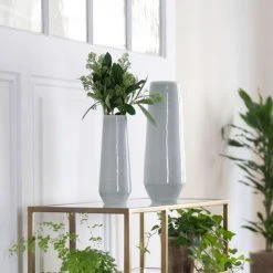 Maison Tilleul Vases Vase Fuselé En Céramique - GM Vert -Vases Soldes vase fusele en ceramique gm vert 3