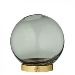 AYTM Vases Vase Globe Verre Et Laiton Mini D10cm