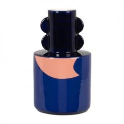 Vases Vase Malala Maisons Du Monde X Sakina M’Sa En Faïence Rose, Bleue Et Noire H22