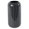 Zago Vases Vase Moderne Design Métal émaillé Gris Foncé Rayé Beige H 26 Cm