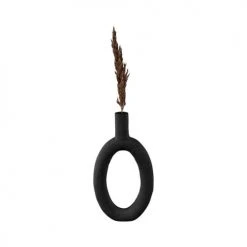 Present Time Vases Vase Oval High Résine Noir -Vases Soldes vase oval high resine noir 1