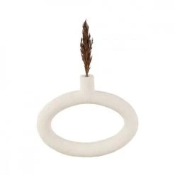 Present Time Vases Vase Oval Wide Résine Blanc -Vases Soldes vase oval wide resine blanc 3