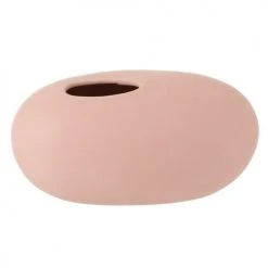 LANADECO Vases Vase Ovale En Céramique Rose Pastel H13cm