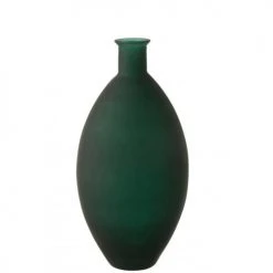 LANADECO Vases VASE OVALE VERRE MAT VERT 59 Cm Vase Haut Vase Haut 29x59