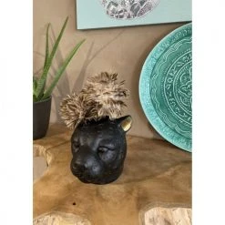 Pirouette Paris Vases Vase Panthère En Résine Noir Et Or -Vases Soldes vase panthere en resine noir et or 2
