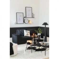 LANADECO Vases Vase Plat Verre Noir/transparent -Vases Soldes vase plat verre noir transparent 5