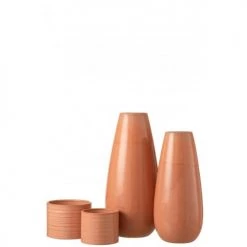 LANADECO Vases Vase Rond Céramique Pamplemousse H48cm -Vases Soldes vase rond ceramique pamplemousse h48cm 2