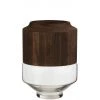 LANADECO Vases Vase Rond Haut Bois/verre Marron Foncé H31cm -Vases Soldes vase rond haut bois verre marron fonce h31cm