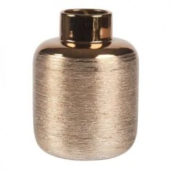 Maisons Du Monde Vases Vase Strié En Grès Doré H16