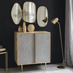 Maisons Du Monde Vases Vase Strié En Grès Doré H16 -Vases Soldes vase strie en gres dore h16 1000 1 37 184332 4