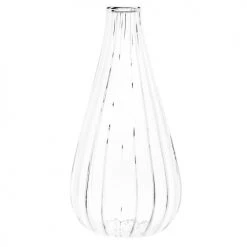 Maisons Du Monde Vases Vase Strié En Verre Transparent H15 - Lot De 2