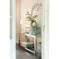 LANADECO Vases Vase Sur Pied Rond Verre Bleu Clair H27cm -Vases Soldes vase sur pied rond verre bleu clair h27cm 3