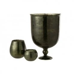 LANADECO Vases Vase Sur Pied Rond Verre Vert H45cm -Vases Soldes vase sur pied rond verre vert h45cm 3