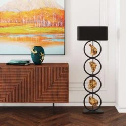 Kare Design Vases Vase Texturé Caméléons Dorés En Polyrésine Verte Et Dorée H39 -Vases Soldes vase texture cameleons dores en polyresine verte et doree h39 1