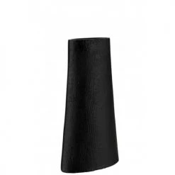 LANADECO Vases Vase Texture Jute Alu Noir H48cm