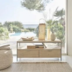 Maisons Du Monde Vases Vase Trapèze En Grès Blanc Et Beige H31 -Vases Soldes vase trapeze en gres blanc et beige h31 1000 7 13 194640 14