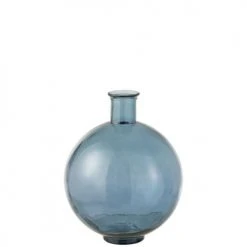 LANADECO Vases Vase Verre Mat Bleu H44cm