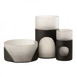 LANADECO Vases Vase Verre Noir/transparent H30cm -Vases Soldes vase verre noir transparent h30cm 3