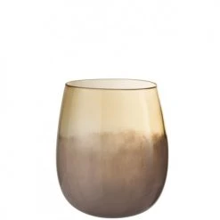 LANADECO Vases Vase Verre Rose/ocre H32cm -Vases Soldes vase verre rose ocre h32cm 5