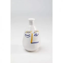 Kare Design Vases Vase Visage En Grès Blanc, Bleu Et Jaune H23 -Vases Soldes vase visage en gres blanc bleu et jaune h23 2