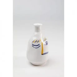 Kare Design Vases Vase Visage En Grès Blanc, Bleu Et Jaune H23 -Vases Soldes vase visage en gres blanc bleu et jaune h23 4